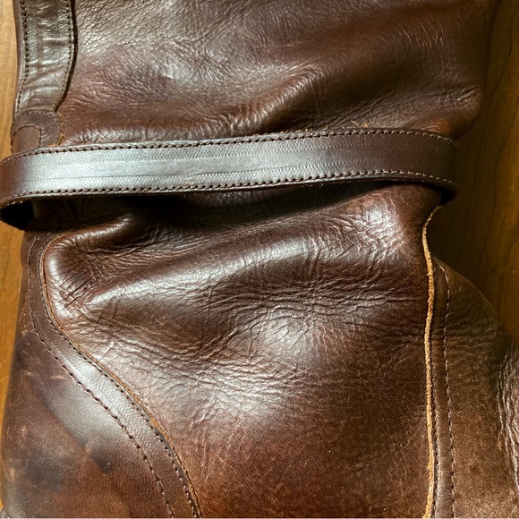 *Defect* Frye 9M Dorado Lug Riding Boots Brown w/ Rabbit Fur - Picture 14 of 15